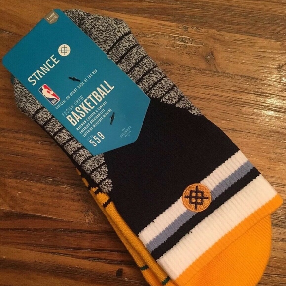STANCE UCLA Mazed Crew Socks sz L Large 9-12 Blue Yellow White Bruins